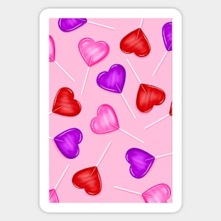Pink Valentine’s Day Heart Sucker Pattern Sticker